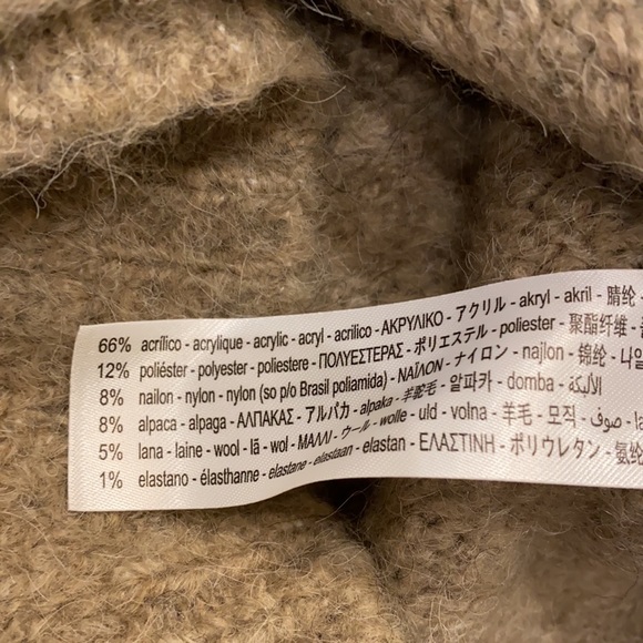 Zara Alpaca Wool Blend Mink Taupe Crop Sweater - Picture 6 of 8